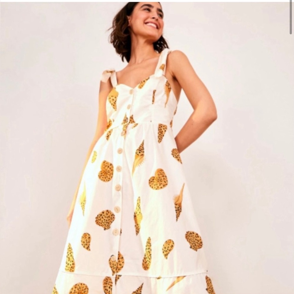 Farm Rio Leopard Shell Midi Dress
